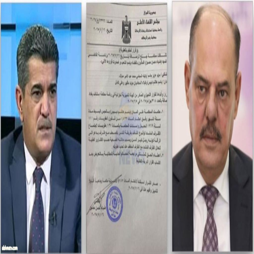 الحكم 6 اشهر بحق رئيس تحرير جريدة الدستور العراقية باسم الشيخ بدعوى من نقيب الصحفيين العراقيين مؤيد اللامي